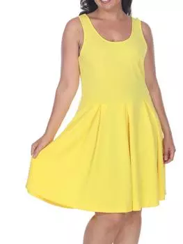 Плюс Женское вечернее короткое платье с расклешенным лифом White Mark