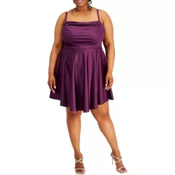 Плюс Женское вечернее мини-платье с расклешенным кроем City Studios