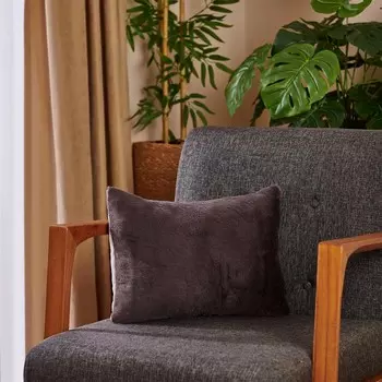 Плюшевая декоративная подушка Nuvomon - Антрацит - 45x35 см