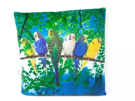 Плюшевая декоративная подушка волнистый попугай попугай 35 см Cornelissen
