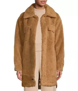 Плюшевая флисовая куртка-рубашка UGG Frankie, коричневый