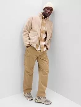 Плюшевая куртка на молнии Gap, бежевый