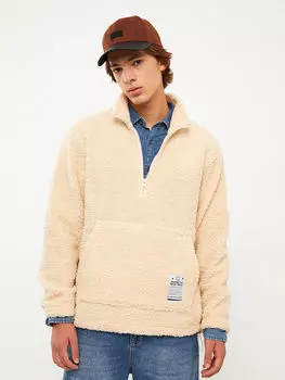 Плюшевая мужская толстовка с воротником-стойкой и длинным рукавом Xside