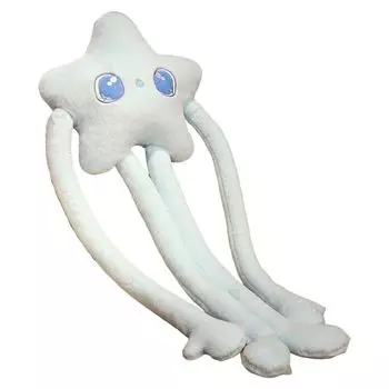 Плюшевая подушка с большими глазами и длинными рукавами, ПП, хлопок, полностью наполненная мультяшная мягкая игрушка, милая декоративная подушка в форме звезды, декор для комнаты, спальни, дивана, декор-пентаграмма, синий Stuttg