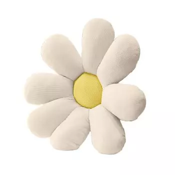 Плюшевая подушка в форме цветка, дышащая, хлопковая, креативная подушка для сна, для отдыха - бежевый + желтый Stuttg