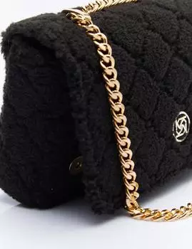 Плюшевая сумка черная Kayra