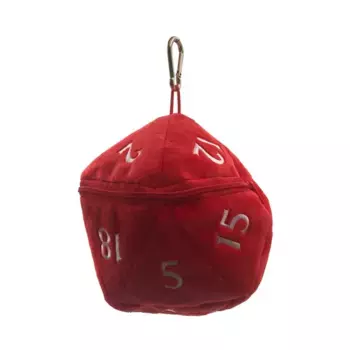 Плюшевая сумка для игральных костей d20 - красный, Official Dungeons and Dragons Deck Boxes, Sleeves, Journals & Binders