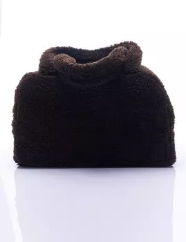 Плюшевая сумка горько-коричневого цвета Kayra