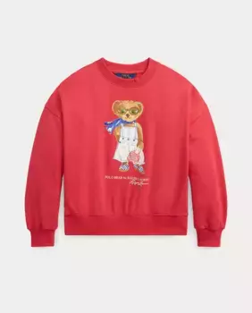 Плюшевая толстовка для девочек с изображением медведя Поло Polo Ralph Lauren, красный