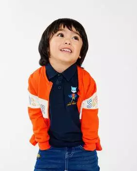 Плюшевая толстовка для мальчика на молнии name it, оранжевый