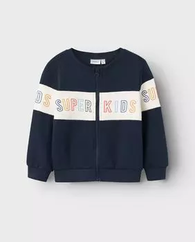 Плюшевая толстовка для мальчика на молнии name it, темно-синий