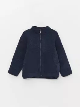 Плюшевая толстовка на молнии для маленьких мальчиков с высоким воротником и длинными рукавами LCW baby