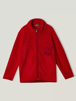 Плюшевая толстовка на молнии с воротником-стойкой и принтом для мальчиков с длинными рукавами BENETTON