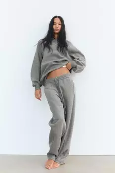 Плюшевая толстовка с блестящим слоганом ZARA, серый