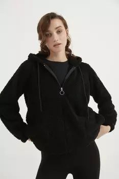 Плюшевая толстовка с капюшоном Herita, черный