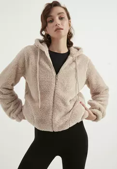 Плюшевая толстовка с капюшоном Herita, коричневый