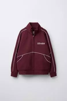 Плюшевая толстовка со слоганом ZARA, бордовый