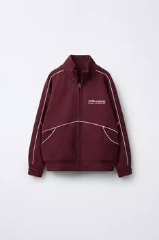 Плюшевая толстовка со слоганом ZARA, бордовый