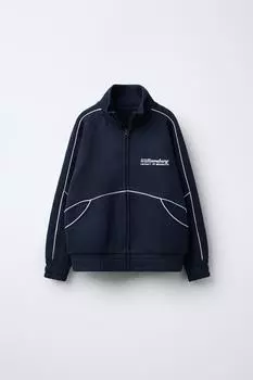 Плюшевая толстовка со слоганом ZARA, темно-синий