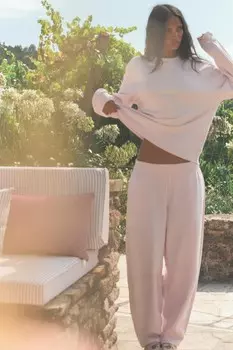 Плюшевая толстовка ZARA, светло-розовый