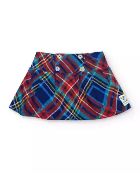 Плюшевая юбка для девочки с клетчатым принтом Tuc tuc, мультиколор