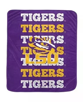 Плюшевое одеяло LSU Tigers с логотипом и надписью 60 x 70 дюймов Pegasus Home Fashions, фиолетовый