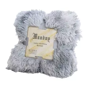 Плюшевое одеяло с галстуком, цветной дизайн, удобный диван для гостиной, декоративное одеяло для холодной погоды, синее размеры: M Stuttg, серый