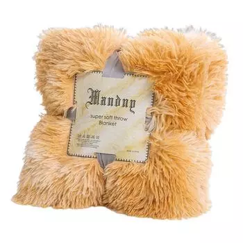 Плюшевое одеяло с галстуком, цветной дизайн, удобный диван для гостиной, декоративное одеяло для холодной погоды, многоцветное, размеры: M Stuttg, желтый