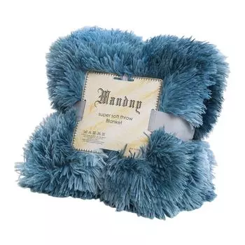 Плюшевое одеяло с галстуком, цветной дизайн, удобный диван для гостиной, декоративное одеяло для холодной погоды, синий, размеры: S Stuttg