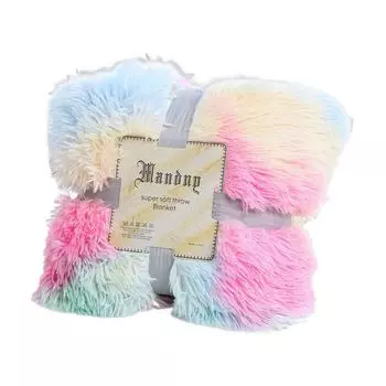 Плюшевое одеяло с галстуком, цветной дизайн, удобный диван для гостиной, декоративное одеяло для холодной погоды, светло-розовый Размеры: M Stuttg, мультиколор