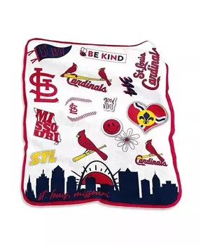 Плюшевое одеяло St. Louis Cardinals 50 x 60 дюймов Native Raschel Logo Brands, мультиколор