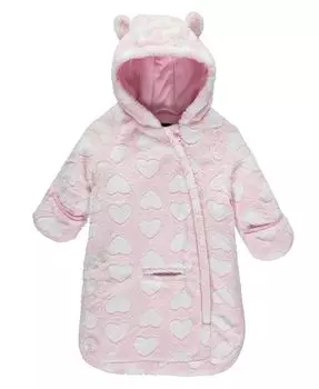 Плюшевое пальто Carbag с капюшоном и сердечками для маленьких девочек Rothschild S Rothschild & CO, мультиколор