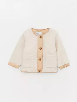 Плюшевое пальто для маленьких девочек с круглым вырезом и длинными рукавами LCW baby