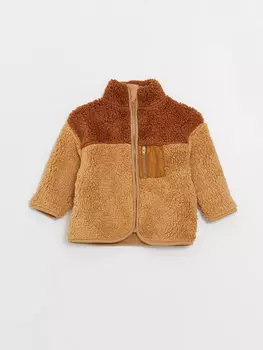 Плюшевое пальто для маленьких мальчиков с высоким воротником и длинными рукавами LCW baby