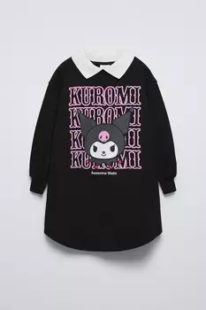 Плюшевое платье kuromi sanrio ZARA, черный