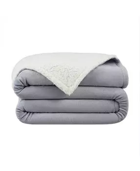 Плюшевое покрывало из шерпы Host & Home, универсальное двустороннее покрывало, плюшевое норковое бархатное лицо плотностью 200 GSM, обратная сторона плюшевого шерпа плотностью 250 GSM, 4 варианта цвета, 50x60 Arkwright Home, серый