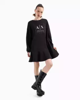 Плюшевое женское платье Armani Exchange, черный