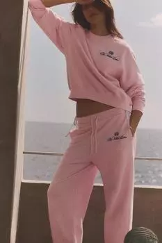 Плюшевые брюки "белый лотос" ZARA, розовый