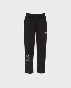 Плюшевые брюки для мальчика с контрастными логотипами Armani Exchange, черный