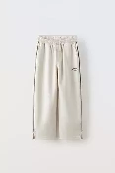Плюшевые брюки с кантом ZARA, лед