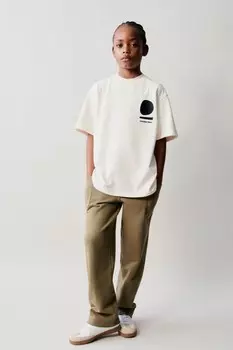 Плюшевые брюки с карманами ZARA, хаки