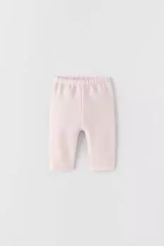 Плюшевые брюки с карманом с кружевной отделкой ZARA, розовый