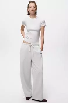 Плюшевые брюки со слоганом ZARA, серый марл