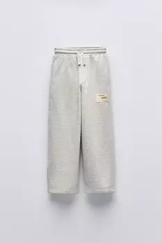 Плюшевые брюки ZARA, серый мергель