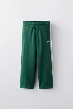 Плюшевые брюки ZARA, зеленый