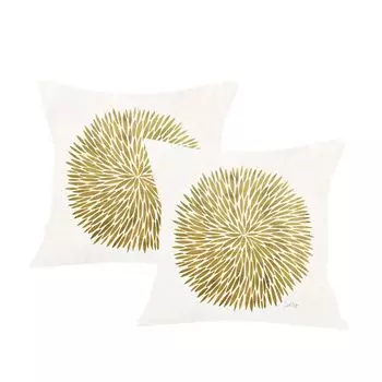 Плюшевые чехлы на подушки с принтом в виде листьев, набор из 2 квадратных наволочек, наволочки 45 x 45 см для украшения дома, дивана, спальни CANDeal, мультиколор