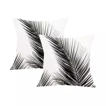 Плюшевые чехлы на подушки с принтом в виде листьев, набор из 2 квадратных наволочек, наволочки 45 x 45 см для украшения дома, дивана, спальни CANDeal, мультиколор