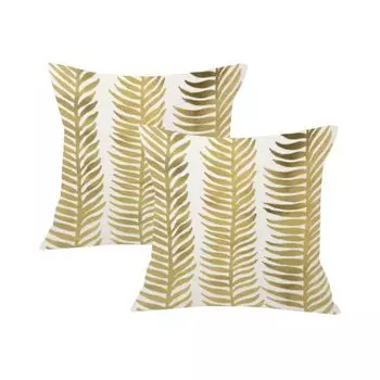 Плюшевые чехлы на подушки с принтом в виде листьев, набор из 2 квадратных наволочек, наволочки 45 x 45 см для украшения дома, дивана, спальни CANDeal, мультиколор