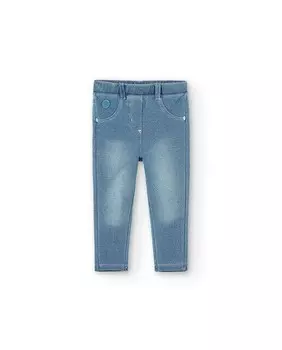 Плюшевые джинсовые брюки для девочки Boboli, светло-синий