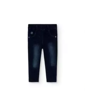 Плюшевые джинсовые брюки для девочки Boboli, темно-синий